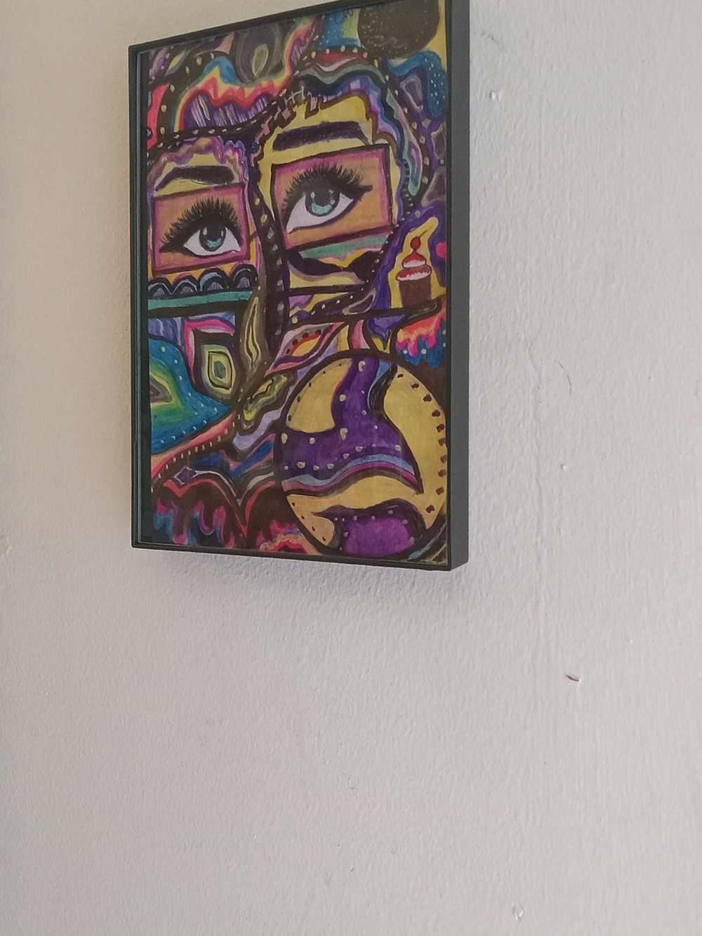 Vibrant Abstract Face Wall Art - Multicolor